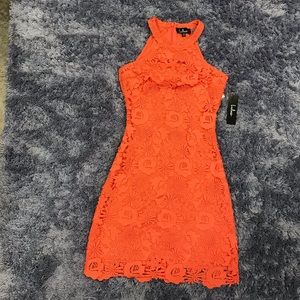 Lulus Mini Lace Overlay Dress XS